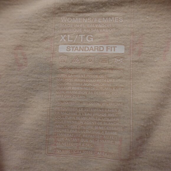 The North Face Raglan 3/4 Sleeve Logo Tee Women’s XL Cream Coral Outdoor Casual - Picture 10 of 10